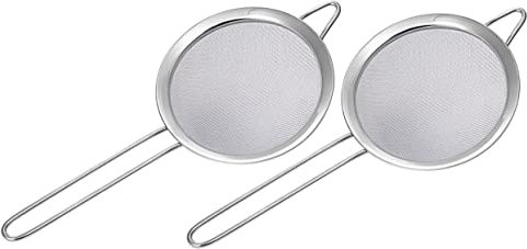 MAGICLULU Edelstahlsieb Mit 12 Cm Breitem Rand 2 Stück Kochsieb Saftfilter Gewürzsieb Leicht Zu Reinigen Zum Backen Und Kochen