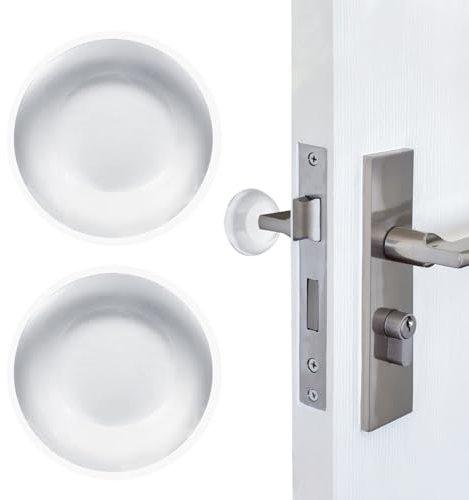 PATIKIL 1.6 Inch Door Stoppers for Wall Protector, 2 Pcs Silicone Door Knob Bumpers Strong Adhesive Flat Wall Shield Cushion for Doors Handle Cabinet Furniture, Clear