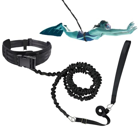 Fascia di Resistenza per Nuoto | Cintura da Nuoto per Adulti - Imbracatura Stazionaria per Allenamento Acquatico Elevata Elasticità con Corda per Donne Uomini Adolescenti