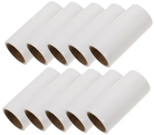 TOGEVAL 10pcs Lint Roller Refill Pads Adhesive Sticky Paper for Pet Removal Clothes Furniture Bedding Sticky Sheets for Carpet and Floor Cleaning