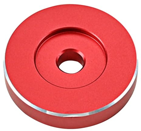 TOBBOMEY Adaptateur de Platine Vinyle Professionnel en Métal Rouge, Accessoire Phonographe Solide, Compatible Tourne-Disque pour Passionnés de Vinyle et Amateurs de Disques
