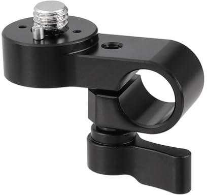15mm Diameter Single Hole Tube Clamp Aluminum Alloy 3/8 Thread Aluminum Alloy Pipe Clamp for SLR Camera Cage