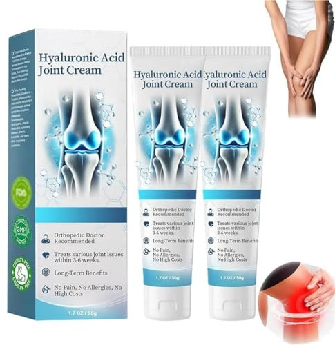 ArthroHeal Crema Per Articolazioni All'acido Ialuronico, Crema Avanzata Per La Cura Delle Articolazioni E Delle Ossa, Assorbimento Rapido Non Untuoso, Sollievo Per Mani, Piedi, Ginocchia. (2pcs)
