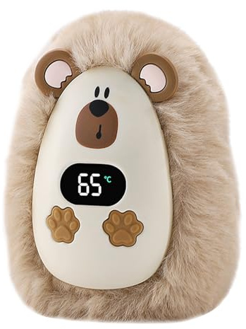 Handwärmer Elektrisch - 10.5×7.5cm Wiederverwendbar Mit 3 Wärmestufen, Wiederaufladbarer Taschenwärmer Für Heiße Hände, Plüschige Tierische, Mit Digitalem Display, Geschenke Für Männer Frauen