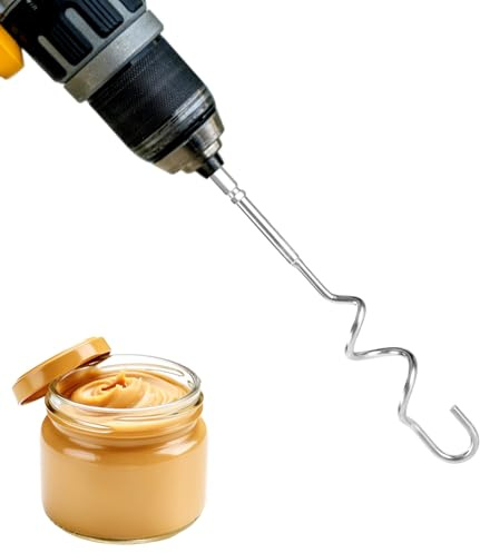 Stainless Steel Hand Electric Mixer Attachment Parts, Food Cream Peanut Butter Mixer Egg Beater Whisk Compatible with Most Cordless Drills, Drill Not Included (Style 3)