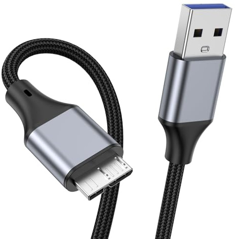 KAYQINHO USB 3.0 Micro B Cable 3.3FT, External Hard Drive Cable USB A to Micro B Hard Drive Cord Compatible with Seagate, Xbox One Toshiba WD My Passport Elements SSD, Camera, Laptop.