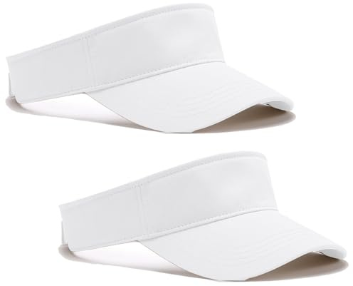 HAPEE 2 Pack, Sun Visor Cap, Women Ponytail Baseball Hat for Ladies, Thicker Sweatband, Magic Adjustable, Standard 7cm Peak