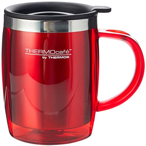 Thermos ThermoCafé 187094 Translucent Desk Mug, Red, 450 ml