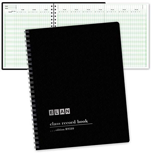 Elan Publishing Company Class Record Book for up to 10 Weeks. 50 Names. Extra Large Grade Recording Squares. (R9310)
