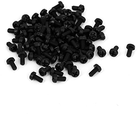 sourcing map 100Stk M2,5 x 5mm Kreuzschlitz Rund-Kopf Maschine Schrauben | Bolzen, Nylon