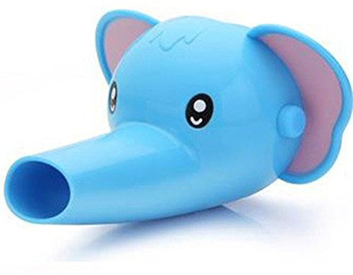 HENGSONG Wasserhahn Anzapfung Extender Waschtischarmatur für Kinder Baby Hande Waschen Badezimmer Küche (Blau Elefant)