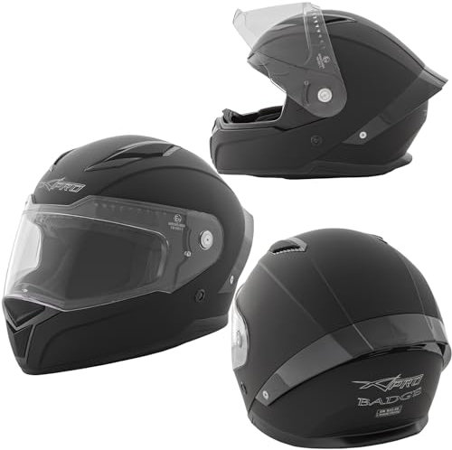 Casque Homologué Integral Moto Scooter intégré Touring Mat Noir L