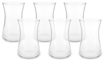 KARACA Heybeli - Juego de 6 vasos de té turco para 6 personas, 170 ml, elegantes y duraderos, aptos para lavavajillas