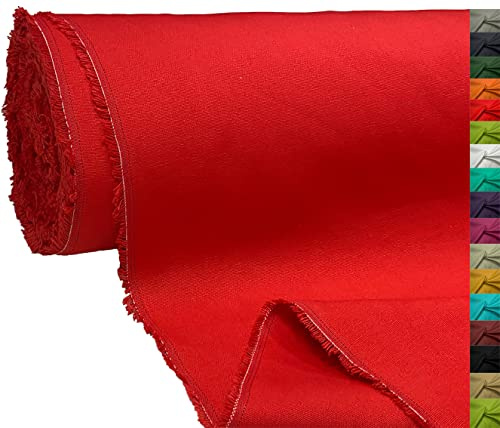 A-Express 100 % bomullsduk tygmaterial klädtillverkning tyg gardinväskor 145 cm bred 250 GSM säljs per meter - 2 meter 200 cm x 145 cm röd