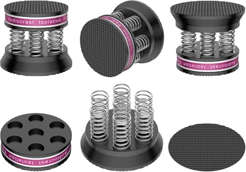 Tertullus 4 stycken High End högtalare fötter vibrationsdämpare aluminiumfötter ljudinspelare högtalarstativ med halkfri matta resonanspassare (audiocrast-svart)
