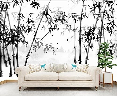 MIWEI Wallpaper Papier Peint Panoramique Bambou Forêt De Bambous Fresque Murale Papier Peint 3D Chambre Peinture Murale S-13694 200X140CM