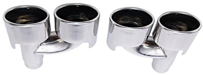 WEHOMY 2 Teile/Satz Auto Schalldämpfer Oval Fahrzeug Endrohr Universal Auto Auspuff Edelstahl Oval Endrohr Auspuffblenden (Color : Silver)