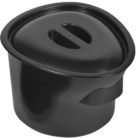 WOFASHPURET 5l Plastic Chamber Pot Lid Portable Urine Bucket Bedpan for Elderly and Pregnant Women, Black Plastic Spittoon Suitable for Bedroom and Hospital Use