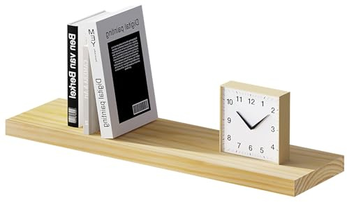 eSituro Wandregal Holz, Regal Wand, Hängeregal, Schweberegal, Regalbrett 70x19x3,5 cm, Wand Regal, für Küche Wohnzimmer Schlafzimmer, Wandboard mit unsichtbarer Halterung, Holzoptik