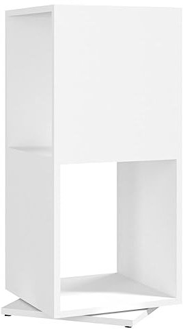 KTHLBRH Regal für Wohnzimmer Bücherschrank Dekoregal Bücheraufbewahrung Drehregal Weiß 34.5x34.5x75.5 cm Holzwerkstofffür Bücher, Wohnzimmer, Arbeitszimmer, Büro