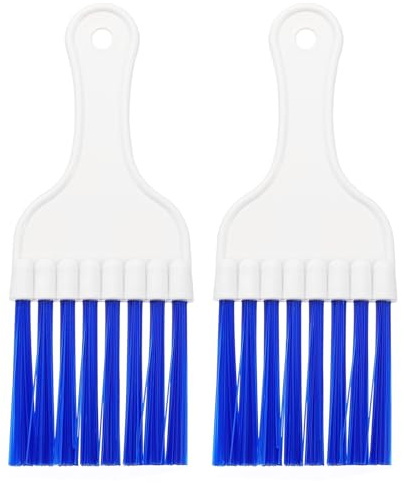 PATIKIL Air Conditioner Fin Comb, 2Pcs Plastic Whisk Brush Condenser Cleaning Brush Refrigerator Coil Fin Cleaner Radiator Repair Tool for AC Unit, White Blue