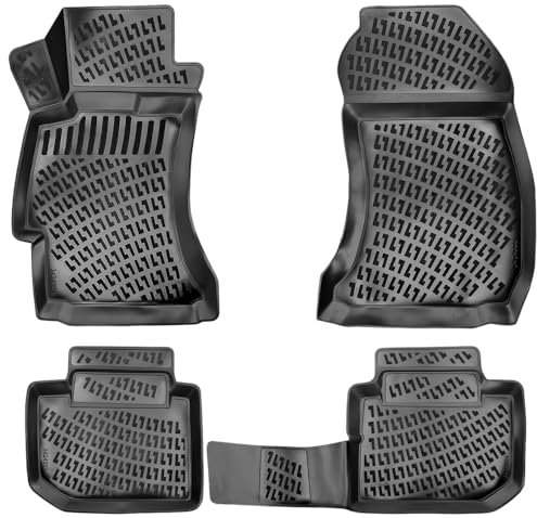 Rizline Passgenau 3D Fussmatten Kompatibel mit Subaru XV 2012-2022 Passgenau Gummimatten Auto Zubehör 1. und 2. Reihe TPE Allwetter Geruchlos rutschfest Vorne & Hinten