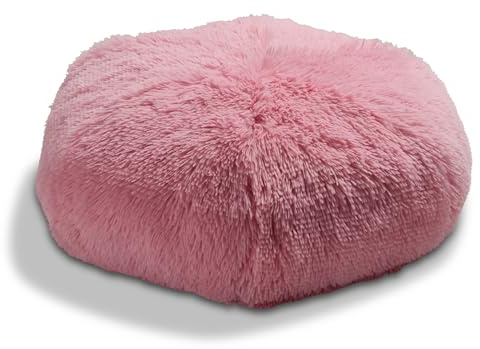 Como Sitzkissen Pouf rosa 60 cm mit Reißverschluss, vielseitig einsetzbar | flauschiges Bodenkissen Kunstfell-Bezug Polyester, Komfortabler Sitzhocker und Fußablage, praktisch im Alltag