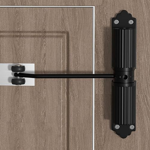 Automatic Gate Closer - Heavy-Duty Hydraulic Door Closure for Interior/Exterior Gates - Spring-Loaded Fire-Rated Closer with Adjusting Rod
