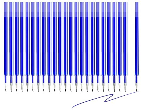 Kabwea 24 Stk Ersatzminen Blau, Ersatzmine für Gelstift radierbar, Kompatibel Mit Legami, 0.5 mm Radierbare Tintenroller, Höhe 13 cm, Legami Ersatzminen (Blau)