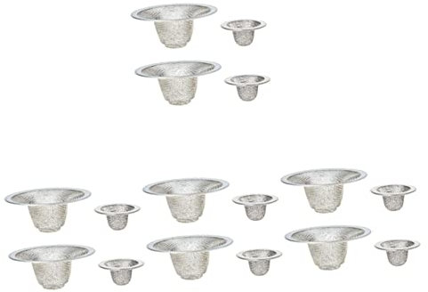 Hemobllo 16 STK Badewannen Filter Waschbecken Waschbecken ablauf waschbecken sieb badewannenablauf Bathtub Drain Strainer Abtropffilter Wannenablauf Haarfänger Rostfreier Stahl Silver