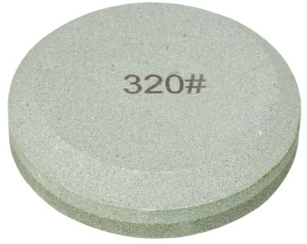 sourcing map Knife Sharpening Stone, Double-Sided 320/180 Grit Round Whetstone Knife Sharpener for Kitchen Knives & Outdoor Tools Sharpening