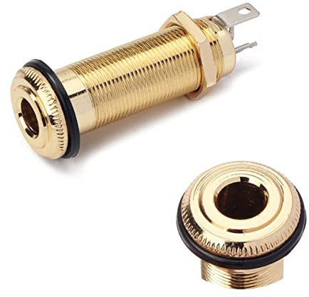 JOINPAYA Gold Tube Guitar Output Jack Cylinder Jack Flush Mount for Acoustic Electric Guitar Bass