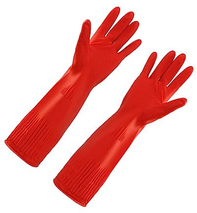 COLLBATH Latex-geschirrspülhandschuhe Reinigungshandschuhe Für Küche Und Haushalt Innen Aus Plüschmaterial Und Ölbeständig Geeignet Für Handwäsche Geschirrspülen Und Alltagsreinigung