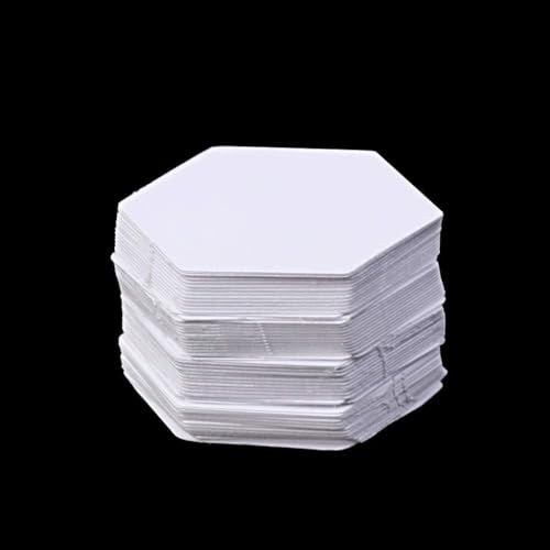 GADAW Sechseckige Vorlagen, weißes Patchwork-Papierform-Set, Zubehör für Zuhause, Handarbeit, Quilt-Zubehör, 100 Stück