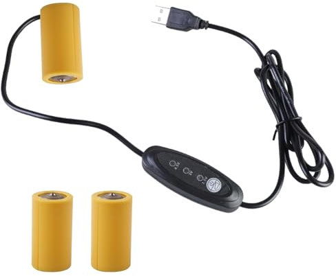 PLCPDM Câble d'alimentation USB 5V Élimination des Piles C Remplacement 1 À 3 Piles 1.5V LR14 C pour Horloge Jouet Électrique Lumière LED