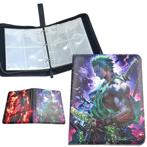 Álbum de Tarjetas Coleccionables, Zoro Álbum de Clip de Cartas, Carpeta para Tarjetas de Coleccionista, 4 Bolsillos 50 Páginas para Cartas 400 Tarjetas