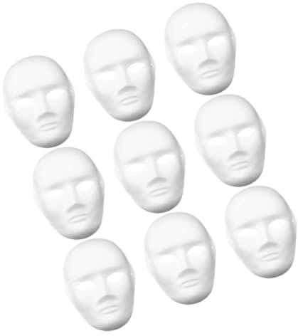 BESPORTBLE 9stücke Diy Papiermaske Leere Vollgesichtsmaske Für Junge Mädchen Bemalbar Für Cosplay Partys Halloween Und Karneval Kreatives Bastelset Aus Sicherem Papiermaterial