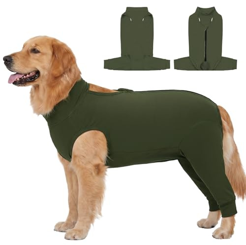 AOFITEE Hundebody Nach Op, Atmungsaktiv Wundschutzanzug für Hunde Nach Op, Hundebody Nach Op Hündin mit Bein, Hund Leckschutz für Hinterbeine Anti-lecken Schutzanzug nach Kastration, Blau 3XL
