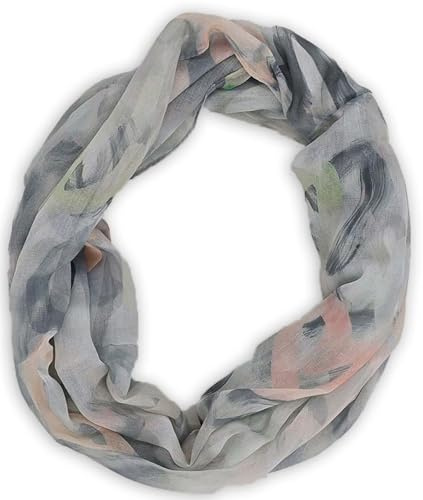 styleBREAKER Damen Loop Schal Herzen Pinselstrich | 79x49 cm Maß, luftiges 100% Viskose-Gewebe, 2-mal flexibel um den Hals wickelbar.