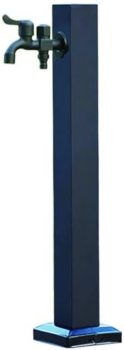 Quadrata Fontana da Giardino Esterno, Colonna Acqua Giardino in Acciaio Inox 304, Rubinetto Esterno Giardino, Colonna per Fontana a Pavimento(60cm/24in)