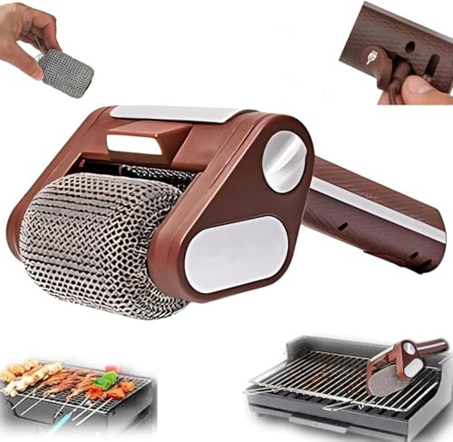2025 Detergente Elettrico per Barbecue, Spazzola Rotante per Griglia Senza Spazzole, Senza Fili e Ricaricabile, in Acciaio Inox, Rullo Rotante Staccabile 350 giri/min, per Barbecue da Esterno