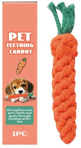 Genérico Zanahoria De Cuerda para Perros - Mordedor Relajante,Cuerda Masticable Interactiva Canina Que Reduce Aburrimiento Y Estimula La Mente