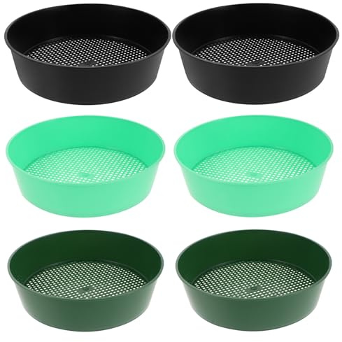 BESPORTBLE 6 Stück Gartenerde Sieb aus Kunststoff mit Großer Oberfläche Multifunktionales Gartensieb für Erde Kompost und Sand Leichtes Gartensieb für Garten und Balkonpflanzen
