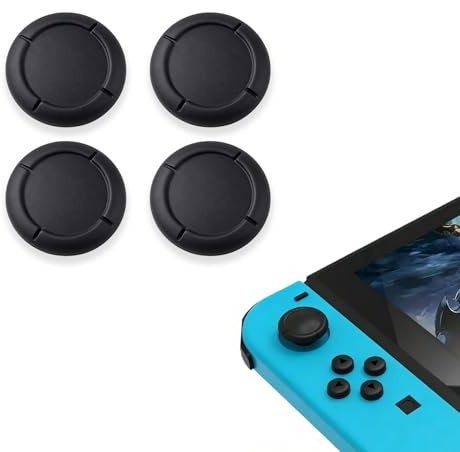 4 Pcs Replacement Button Caps for Switch Joycon, Silicone Thumbsticks Protector Covers Joystick Thumb Stick Caps for Switch/Lite/Oled Controller Black Grip Covers Protective Accessories