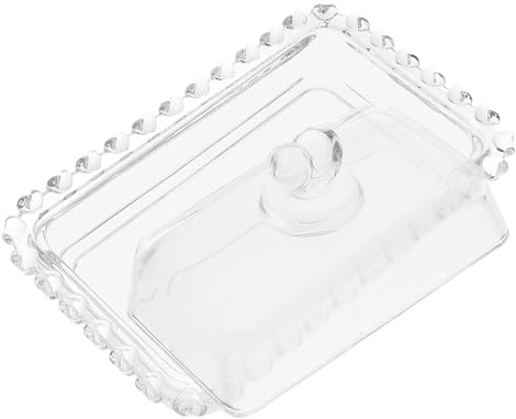 Abaodam Mantequera de Vidrio con Tapa Reutilizable para Mantequilla y Pasteles Diseño Elegante para Cocina y Mesa de Comedor