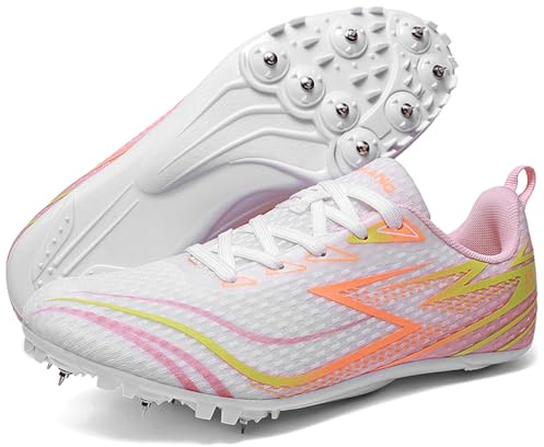 PIzrgm Chaussures d'athlétisme 8 Pointes pour Hommes Femmes Chaussures Course De Sprint Saut pour Sprint et mi-Distance