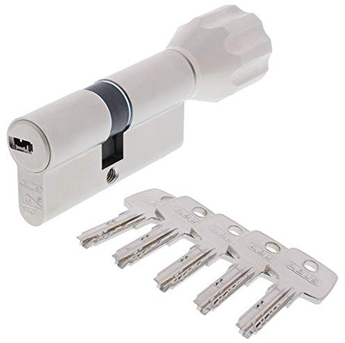 Abus EC550 - Bombín cilíndrico con pomo (50 x 40 mm, incluye 5 llaves)