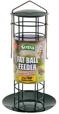 Supa Fat Ball Feeder & Tray Is Designed To Hold Both Netted And Un-netted Fat Balls. The Tray Acts Both As A Feeding Station And Also Stops Food From Falling On To The Ground Thus Discourages Vermin
