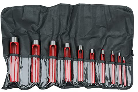 KS Tools 129.2112 Juego de sacabocados circulares, 10 pzs