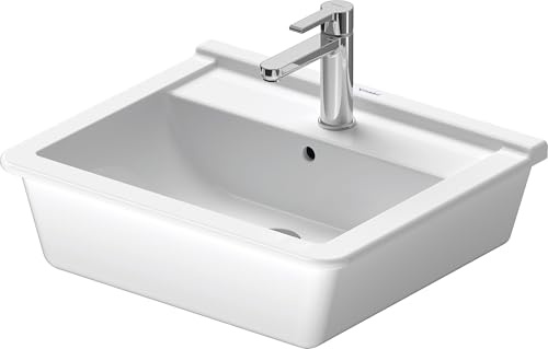 Duravit Einbauwaschtisch Starck 3 56cm, 1 Hahnloch, 03025600001, Farbe: Weiß